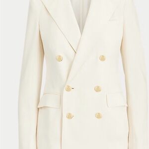 Ralph Lauren mascarpone Cream Double-Breasted Blazer with cream Buttons 98% wool